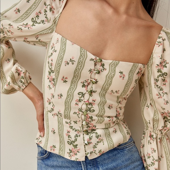 Reformation Tops - Reformation “Cera” Blouse in Floral Stripe, 4